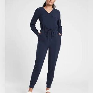 Athleta NWT Zuma Navy Long-Sleeve Jumpsuit Size XXS